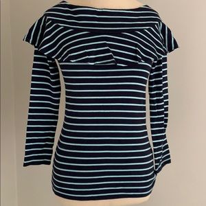 Anthropologie Leifnotes Ruffe Long Sleeve Tee, XS